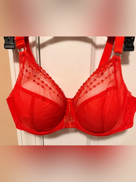 Elomi Other - Elomi Vibrant Red Sheer Embroidered Underwire Bra